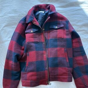 Marine Layer Red and Black Plaid Jacket